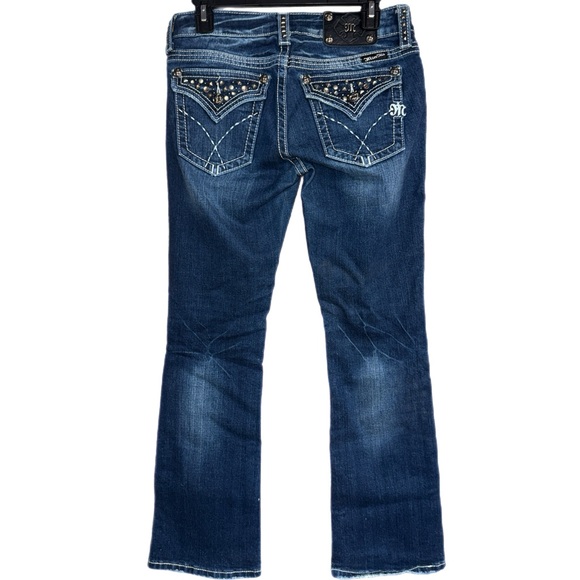 Miss Me - Bootcut Jeans JW4288B9R - Dark Wash Embellished Flap Pockets - Size 28 - Picture 3 of 9